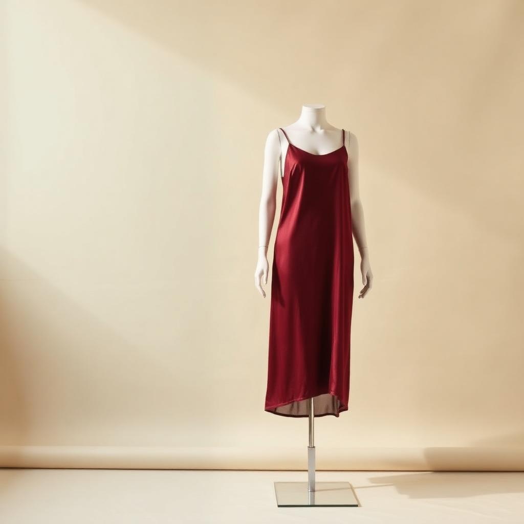 Burgundy Silk Slip Dress