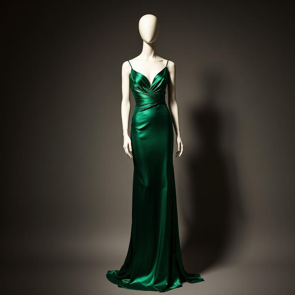 Emerald Satin Gown
