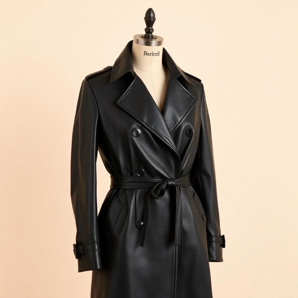 Nero Leather Trench
